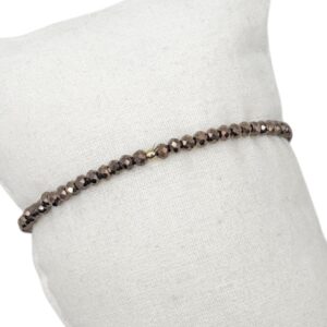 Bracelet éalstique avec perles de verre de couleur marron