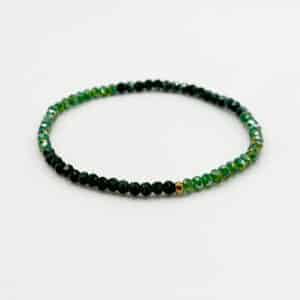 Bracelet ALLI - Doré & Camaïeu de vert foncé
