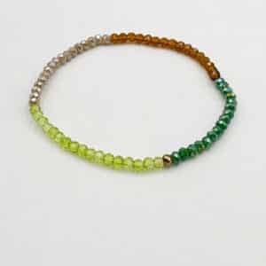 Bracelet ALLI - Doré & Vert Camel Beige