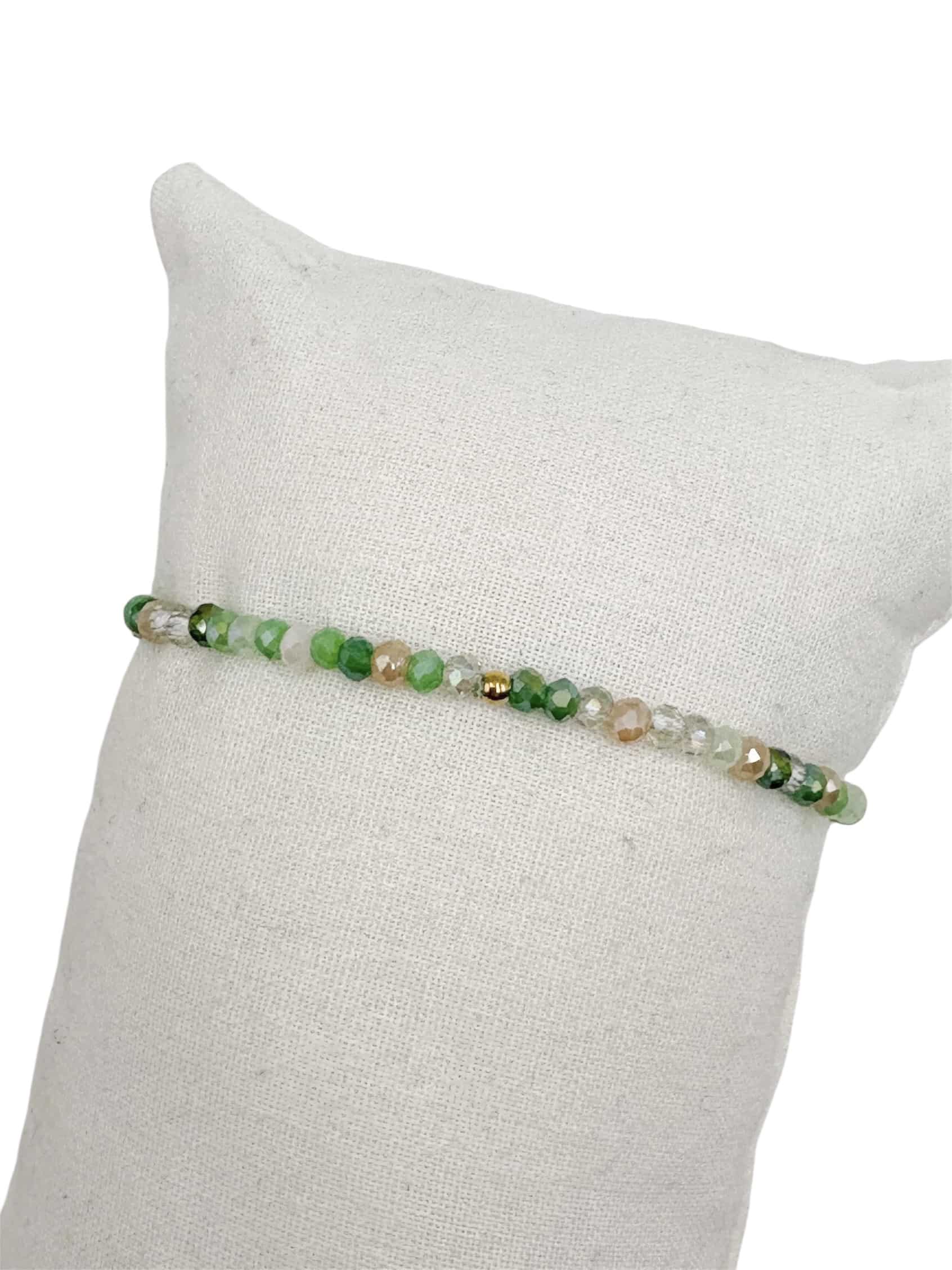 Bracelet élastique avec perles de verre de couleur accumulation de bracelets