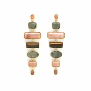 Boucles d'oreilles pendantes en pierres naturelles