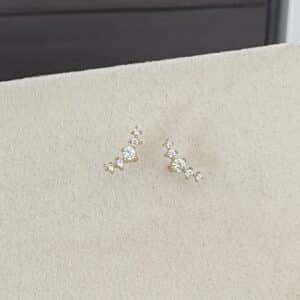 Boucles d'oreilles puces d'oreilles en acier inoxydable doré avec petits strass