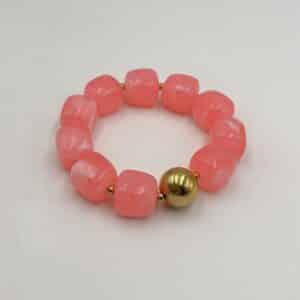 Bracelet rose fluo et acier inoxydable