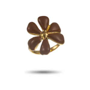 Bague Margeurite - Doré & Marron