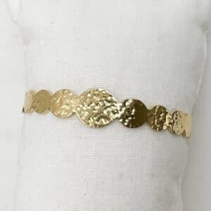 Bracelet jonc fin en acier inoxydable martelé - Bijou en acier inoxydable