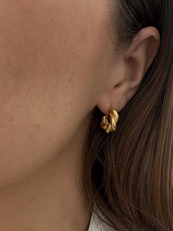 Boucles d'oreilles créoles torsadées - Bijou en acier inoxydable