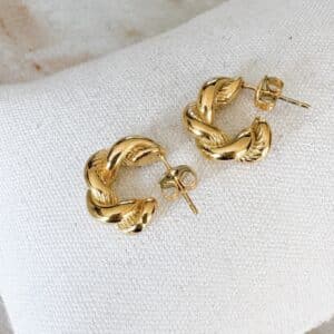 Boucles d'oreilles créoles torsadées - Bijou en acier inoxydable