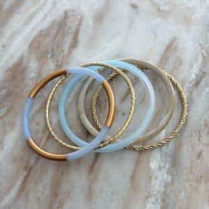 Lot de joncs acétate bleue et acier