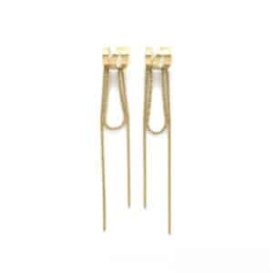 Boucles d'oreilles pendantes en acier inoxydable - Bijou waterproof en acier inoxydable doré