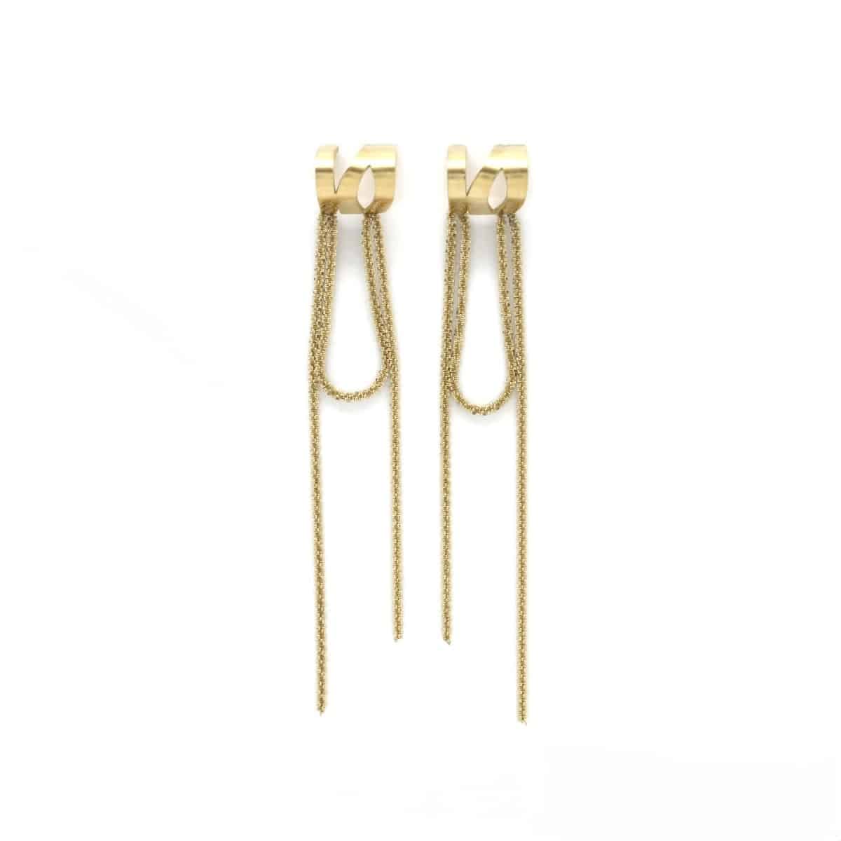 Boucles d'oreilles pendantes en acier inoxydable - Bijou waterproof en acier inoxydable doré