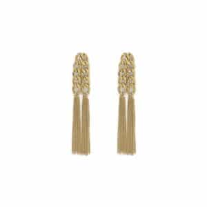 Boucles d'oreilles pendantes en acier inoxydable composées de chaines plus ou moins épaisses - Bijou rétro vintage waterproof en acier inoxydable doré