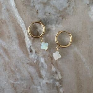 Créoles CHLOE - Doré & Nacre