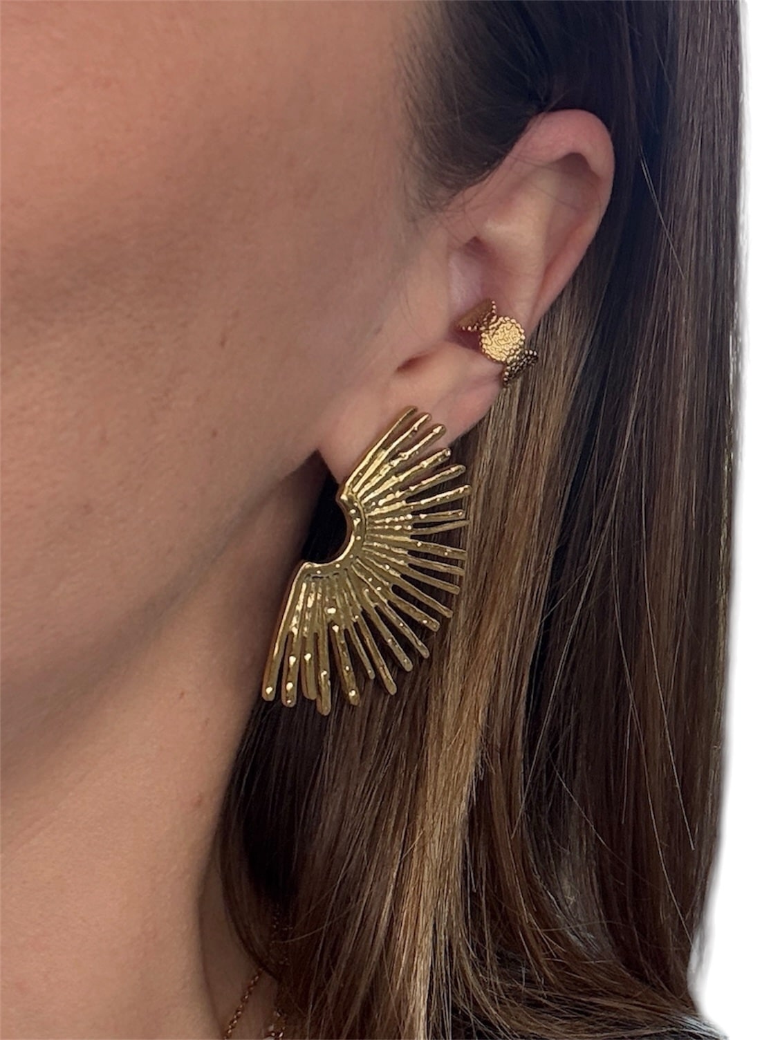 Boucles d'orielles DEMI SOLEIL - Doré – Image 2