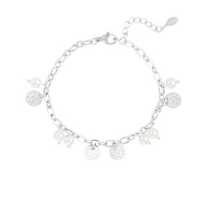 Bracelet à pampilles en acier inoxyable et perles d'eau douce