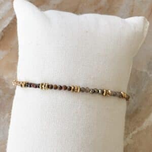 Bracelet fait main – Bracelet de pierres naturelles d'oeil du tigre, Bijou en acier inoxydable