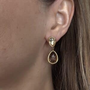 Boucles d’oreilles SOLIA • Doré & Marron