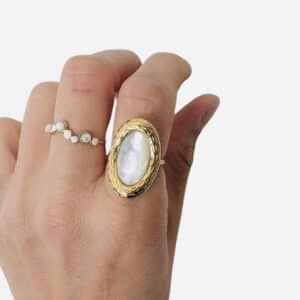Bague Sofia • Doré & Nacre