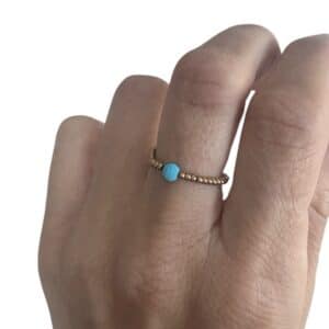 Bague élastique • Doré & Bleu