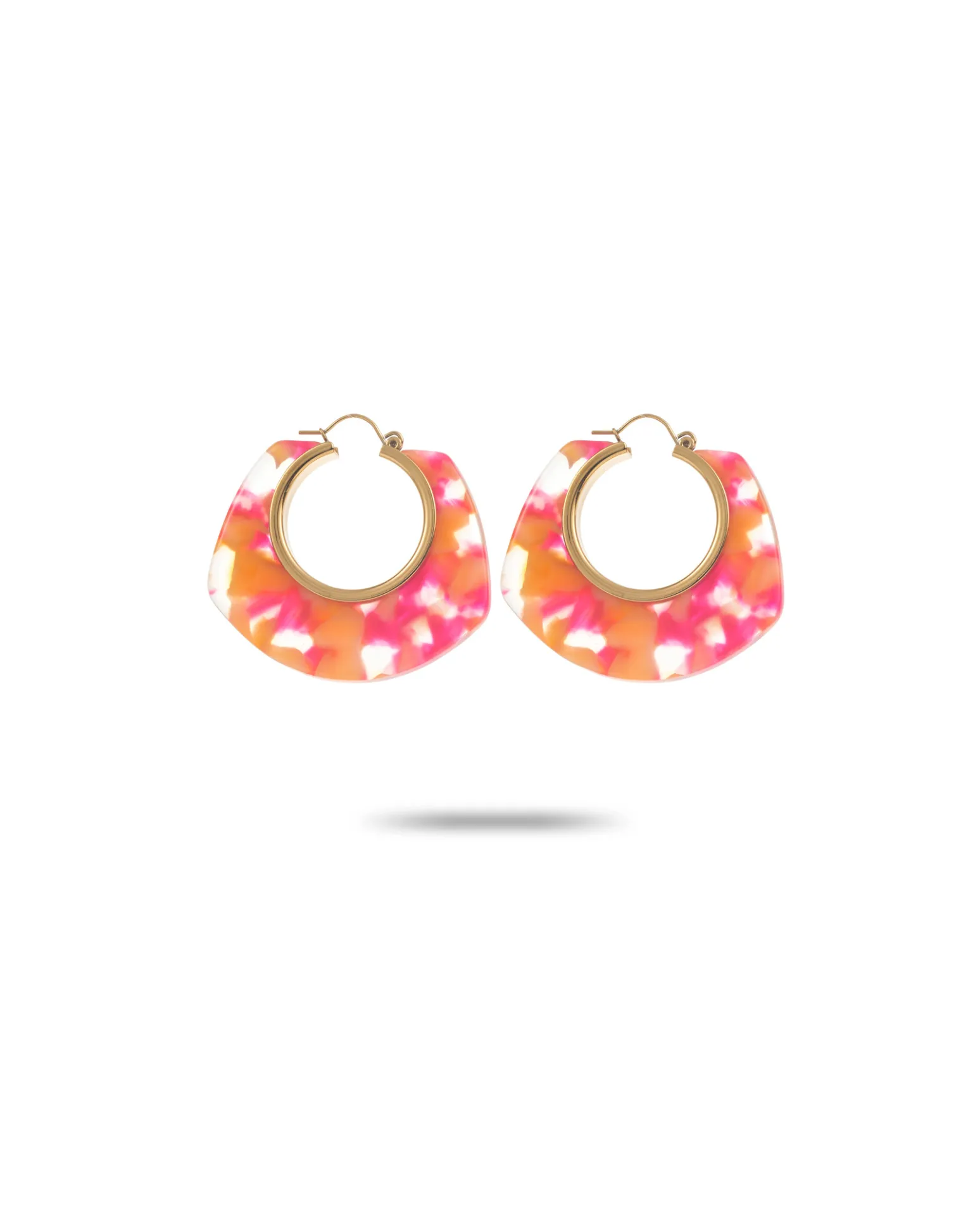 Boucles d'oreilles en acétate léopard et acier inoxydable de couleur or - Bijou en acier inoxydable Dimensions: 4,3 cm Waterproof, hypoallergénique, sans nickel Expédition rapide
