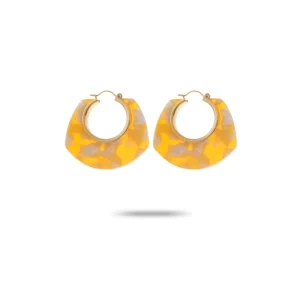 Boucles d'oreilles en acétate multicolore et acier inoxydable de couleur or - Bijou en acier inoxydable Dimensions- 4,3 cm  Waterproof, hypoallergénique, sans nickel Expédition rapide