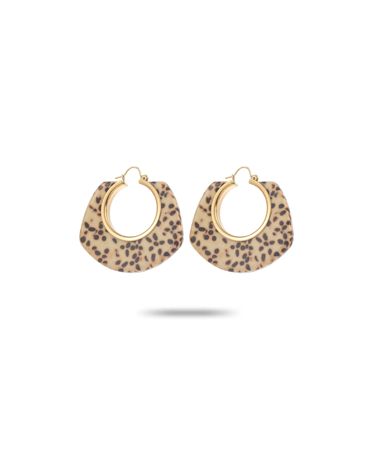 Boucles d'oreilles en acétate et acier inoxydable de couleur or bijou en acier inoxydable