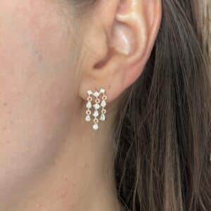 Boucles d'oreilles PETITS STRASS - Doré