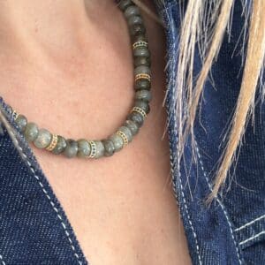 Collier YSIA - Doré & Gris