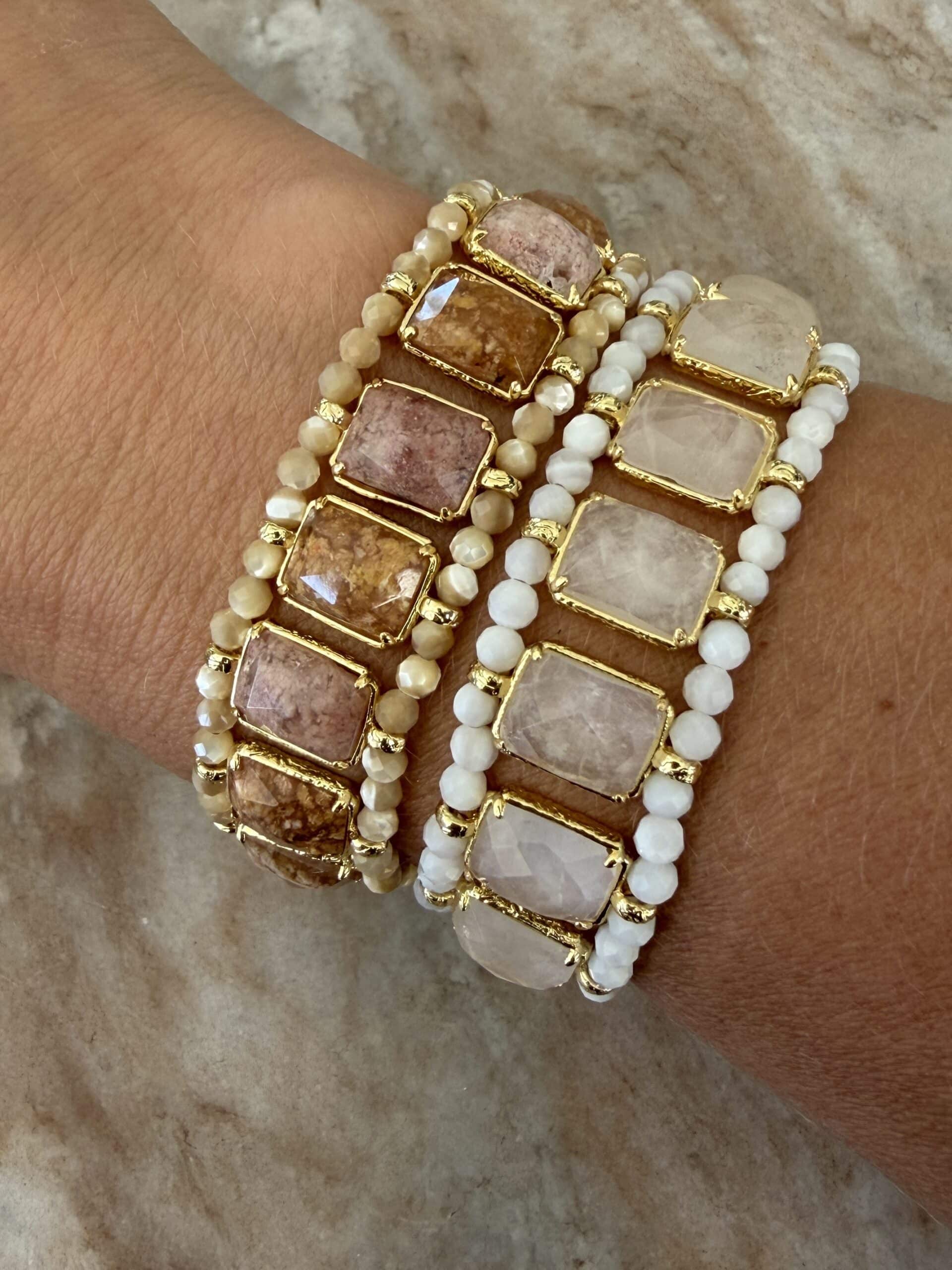 Bracelet LILIE - Doré et Blanc – Image 2