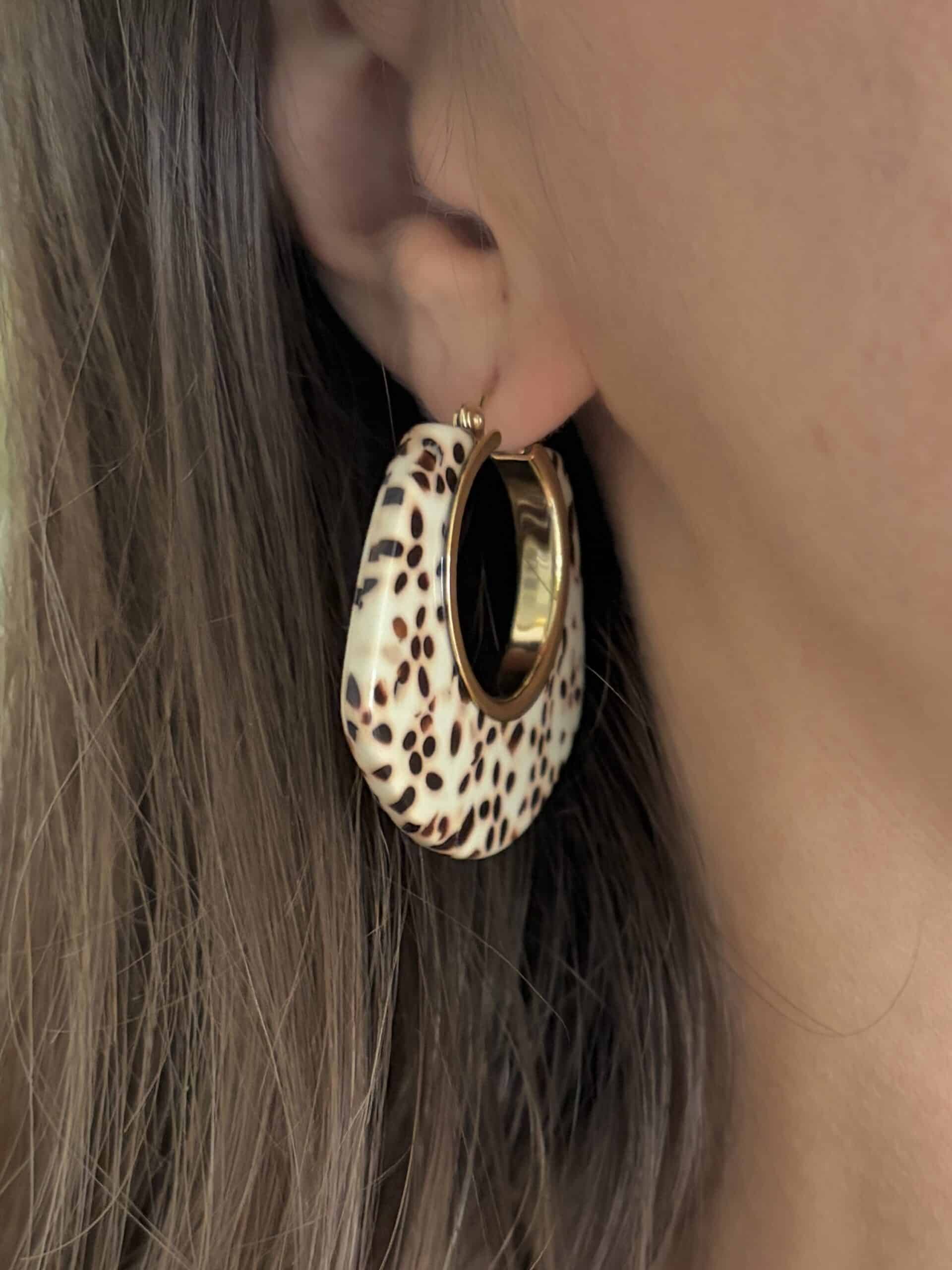 Boucles d'oreilles VINCIANE - Doré & Léopard – Image 2