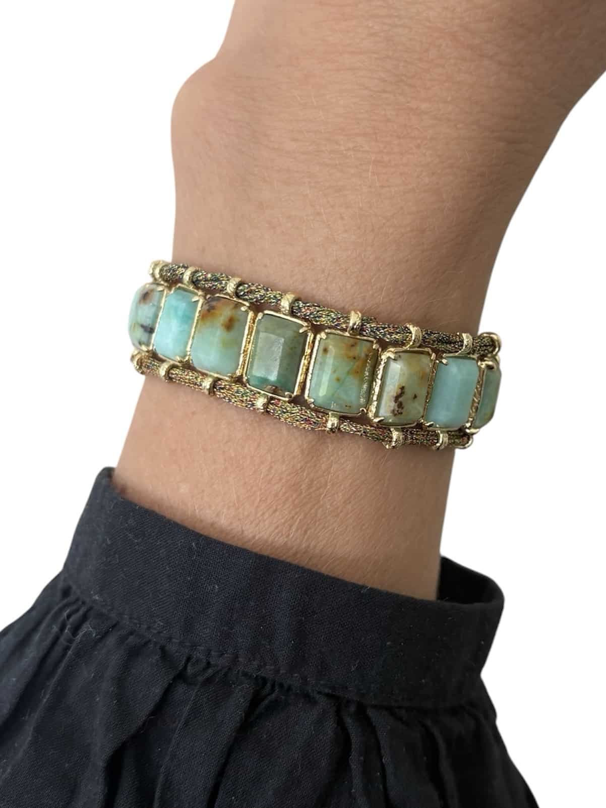Bracelet LILIE - Doré & Vert de gris
