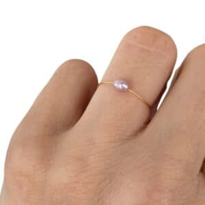 Bague fine PERLE ROSE