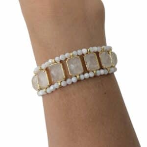 Bracelet LILIE - Doré et Blanc