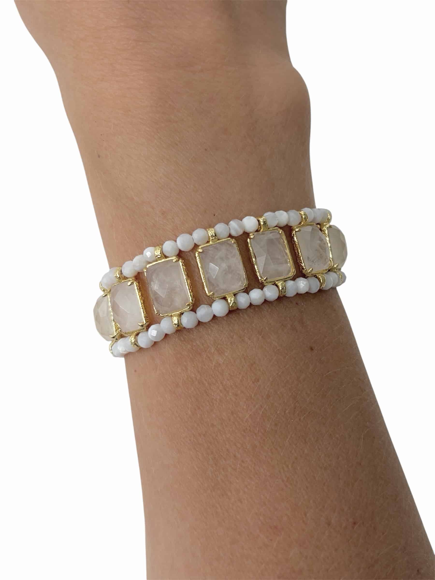 Bracelet LILIE - Doré et Blanc