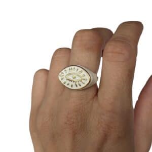 Bague ASMA • Doré et crème