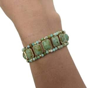 Bracelet LILIE - Doré et Bleu turquoise