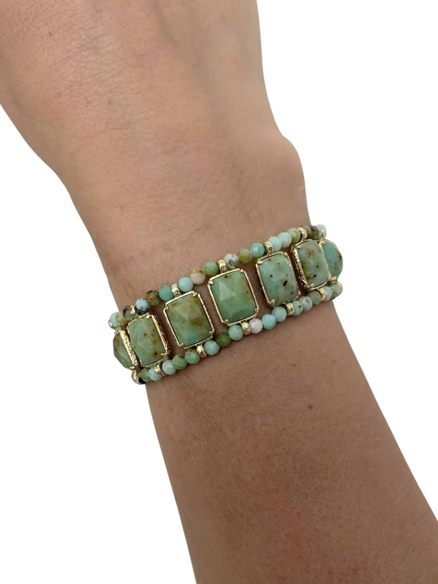 Bracelet LILIE - Doré et Bleu turquoise