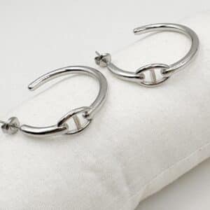 Boucles d’oreilles créoles MAILLE MARINE - Argent