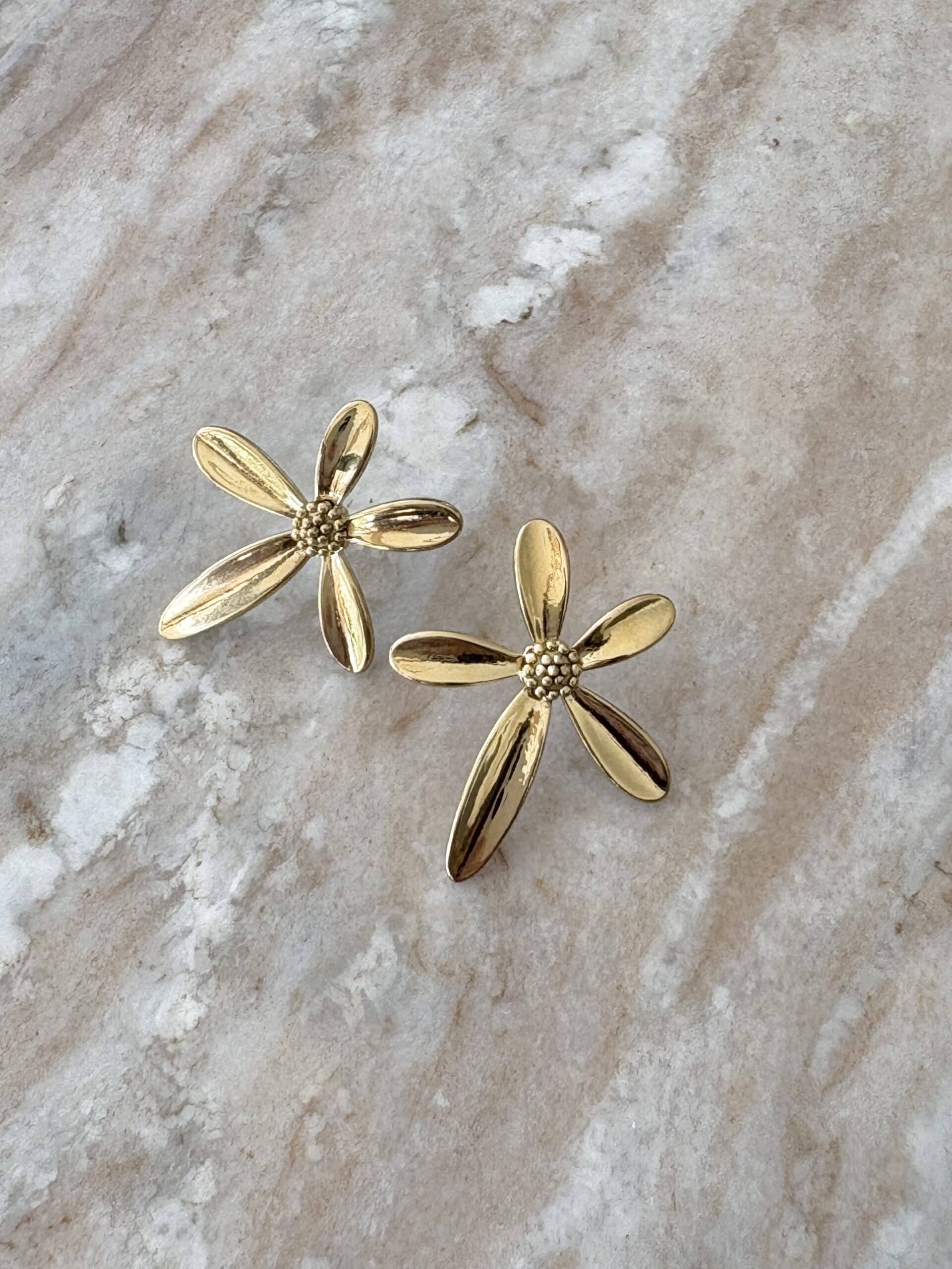 Boucles d'oreilles PAQUERETTE - DORÉ – Image 2