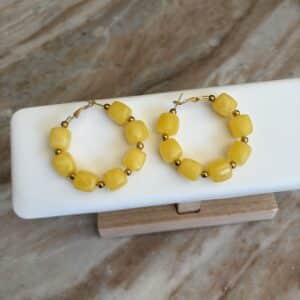 Boucles d'oreilles créoles VIC - Doré & Jaune