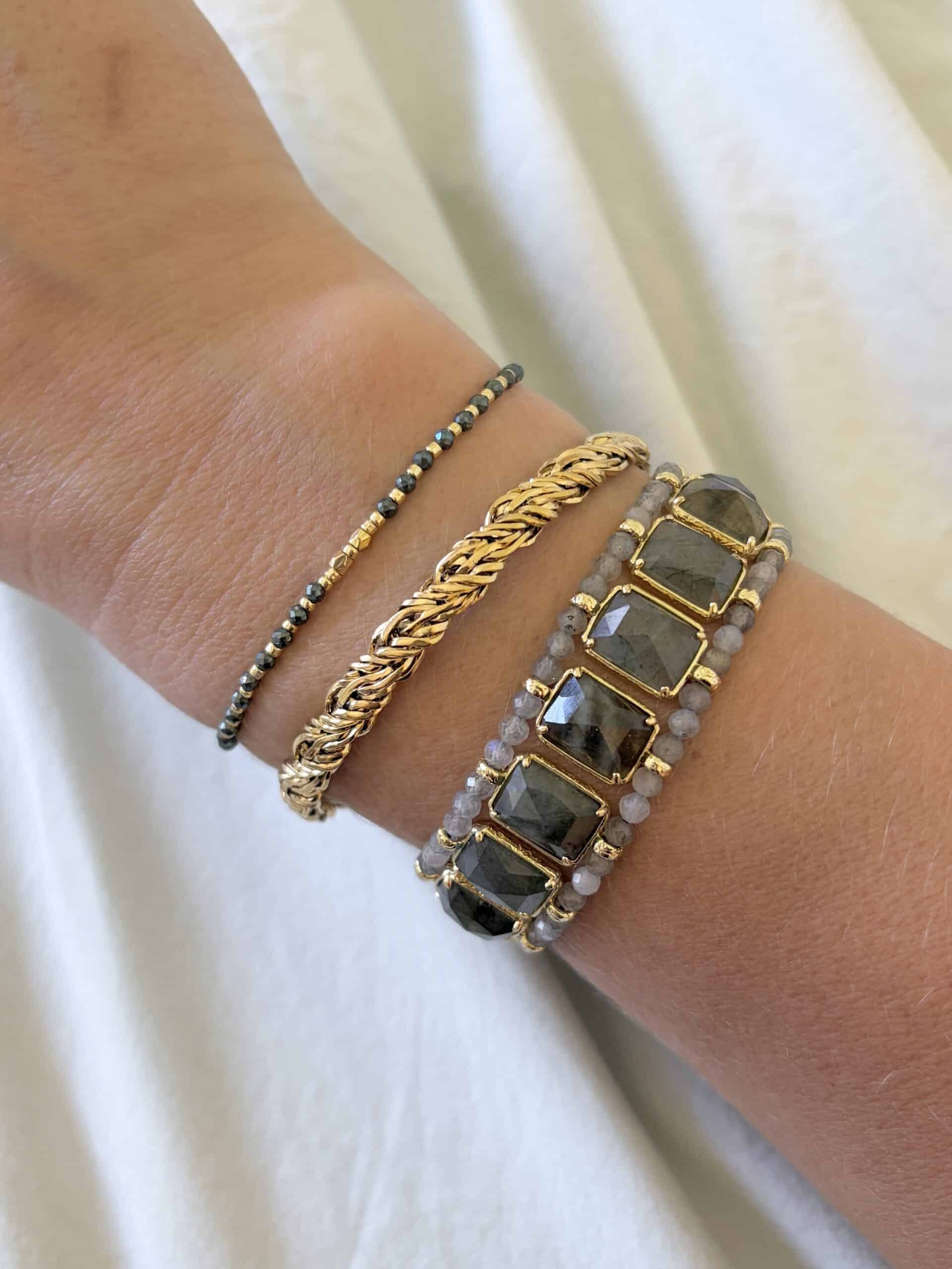 Bracelet LILIE - Doré et Gris – Image 2