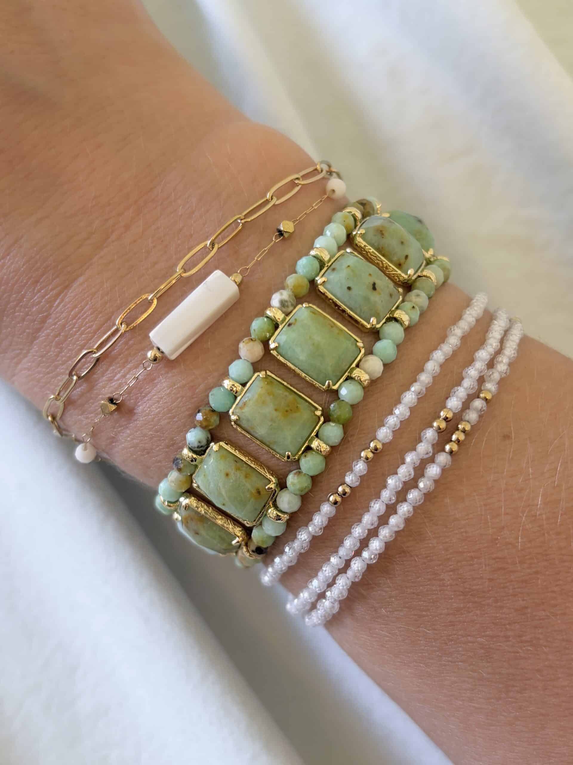 Bracelet LILIE - Doré et Bleu turquoise – Image 2