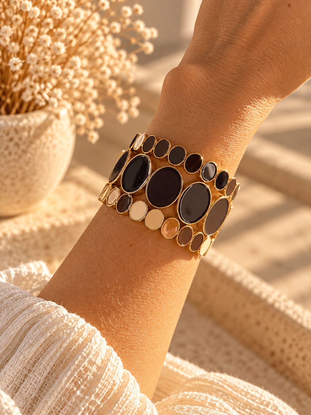 Bracelet ROSAE - Noir et Chocolat – Image 2