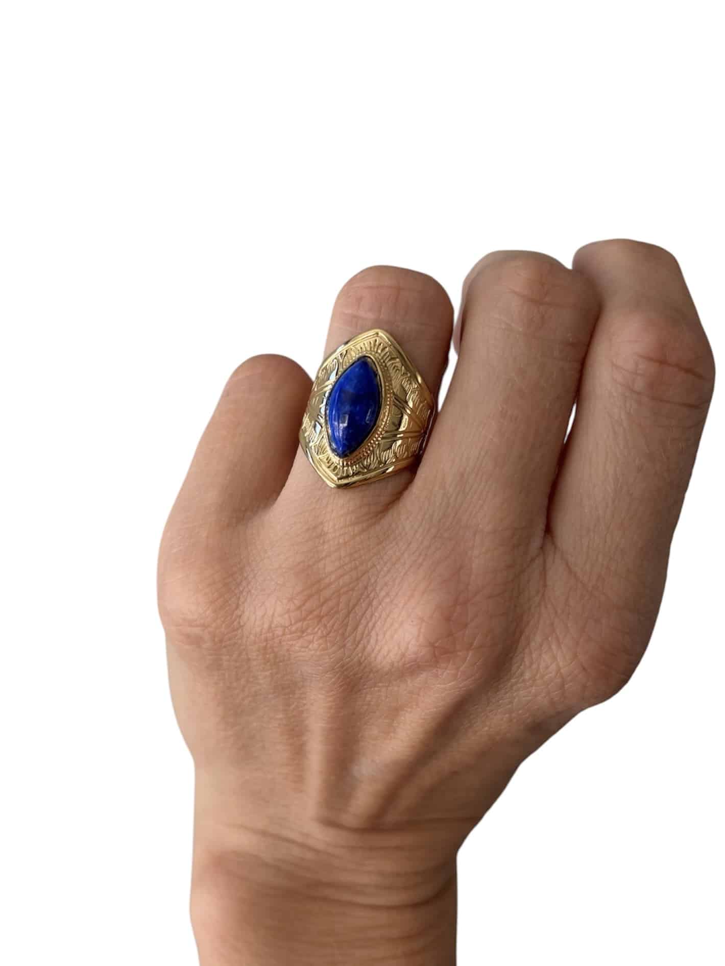 Bague VENUS - Doré et Bleu – Image 2