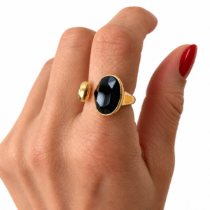Bague en acier inoxydable doré