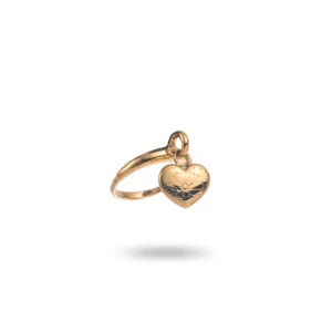 Bague en acier inoxydable doré avec breloque cour bijou ajustable