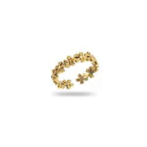 Bague fine composée d'une ribambelle de fleurs pâquerettes Bijou waterproof en acier inoxydable La boutique de Cha