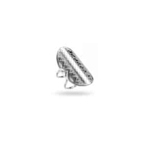 Bague large en acier inoxydable argent