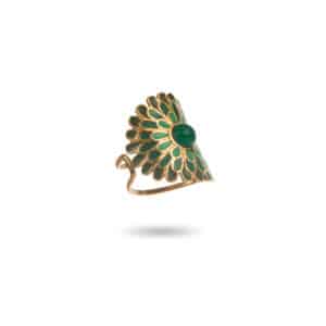 Bague PAON - Doré & Vert
