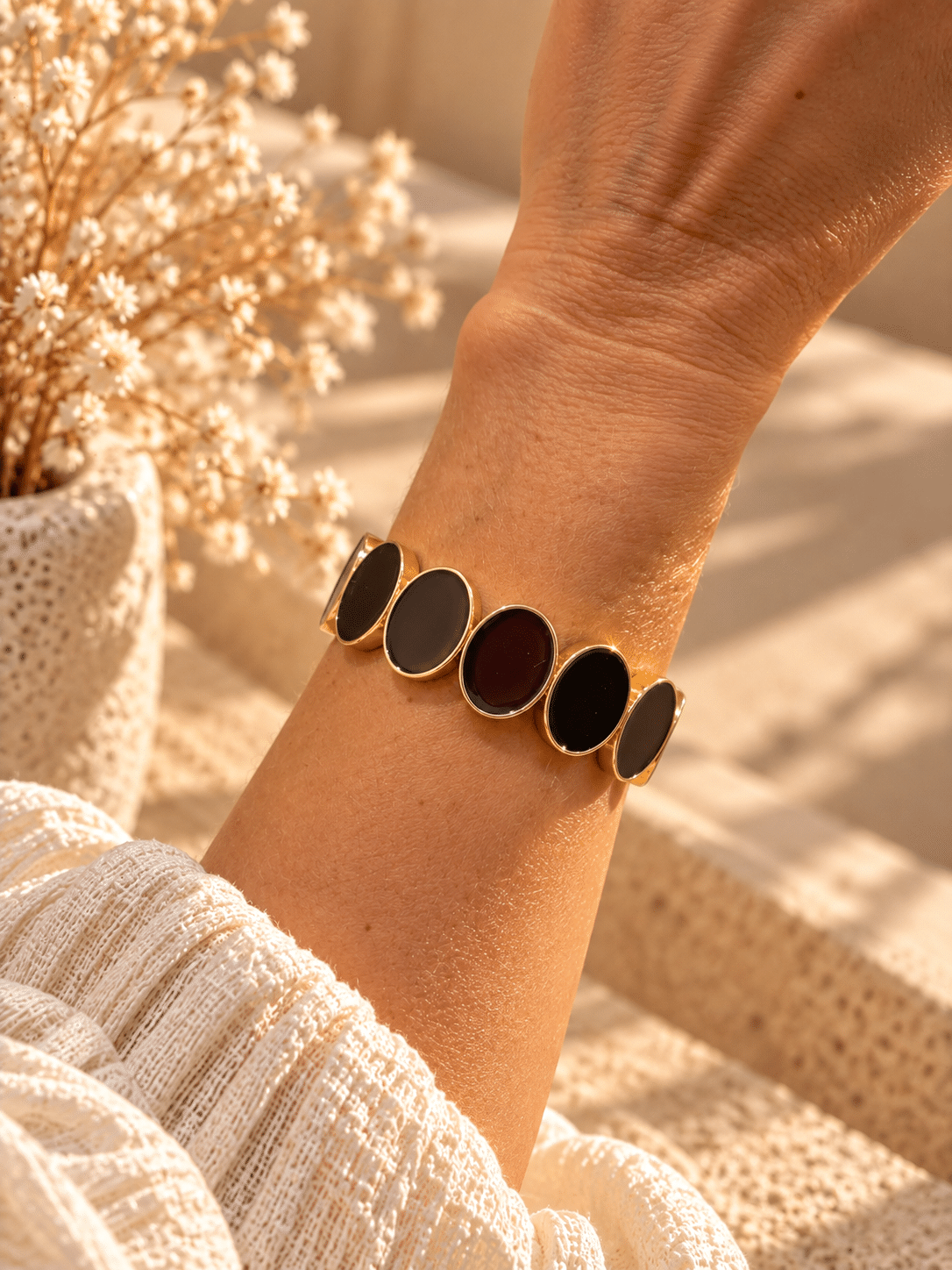 Bracelet ROSAE - Noir et Chocolat