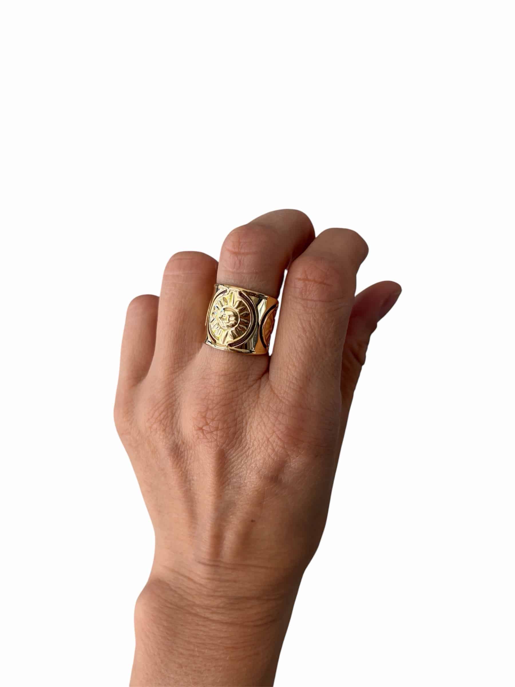 Bague large SOLEIL - Doré – Image 2